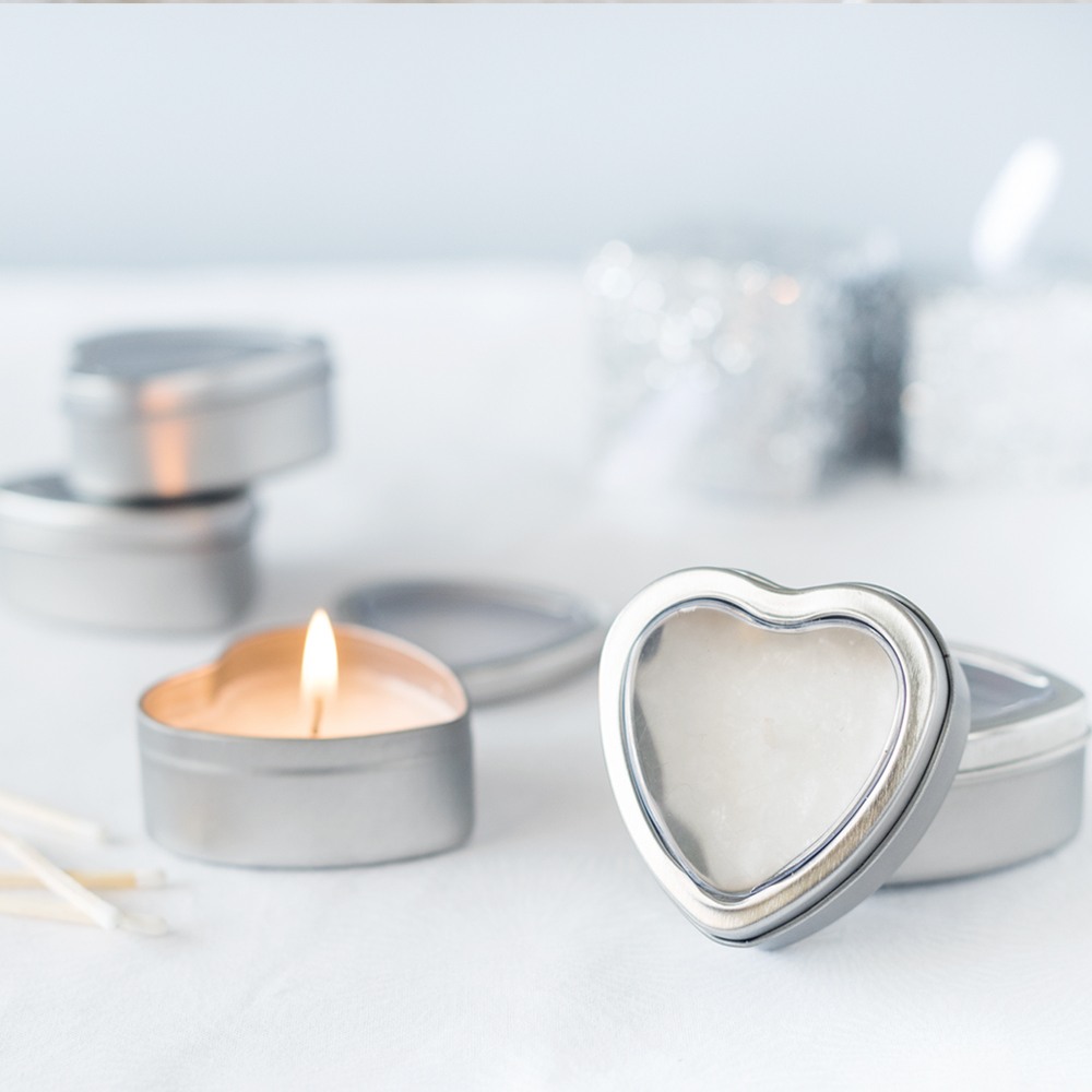 Mini Vanilla Heart Candle Tins 1856