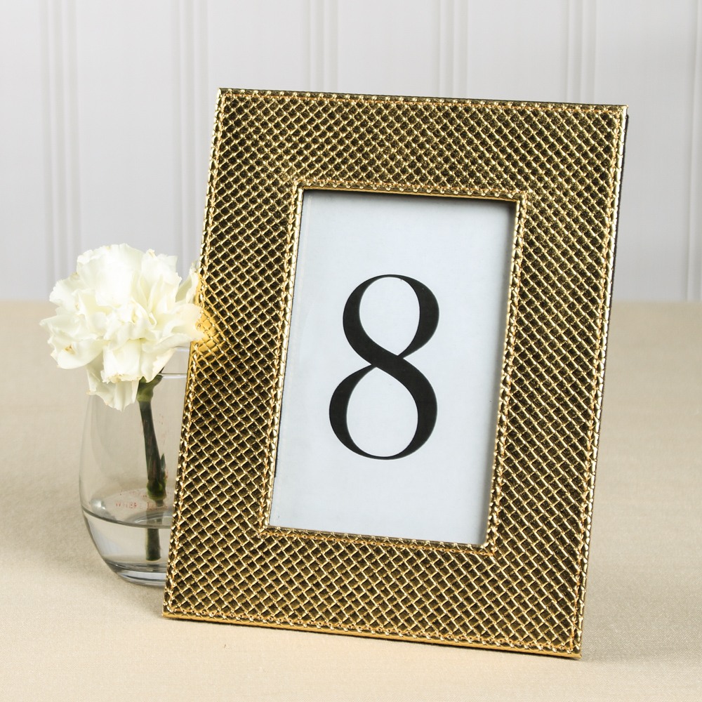 Faux Leather Metallic Frame 8652