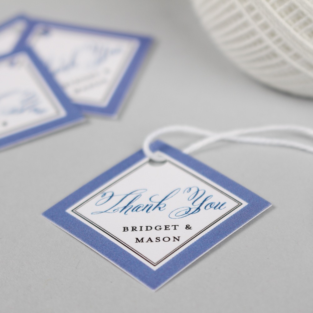 Personalized Blue Diamond Wedding Gift Tag