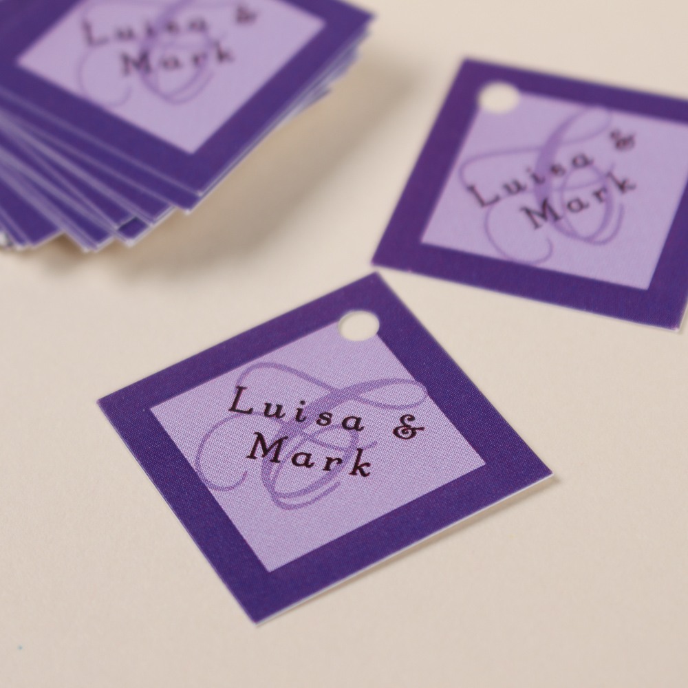 Personalized Purple Diamond Wedding Gift Tag