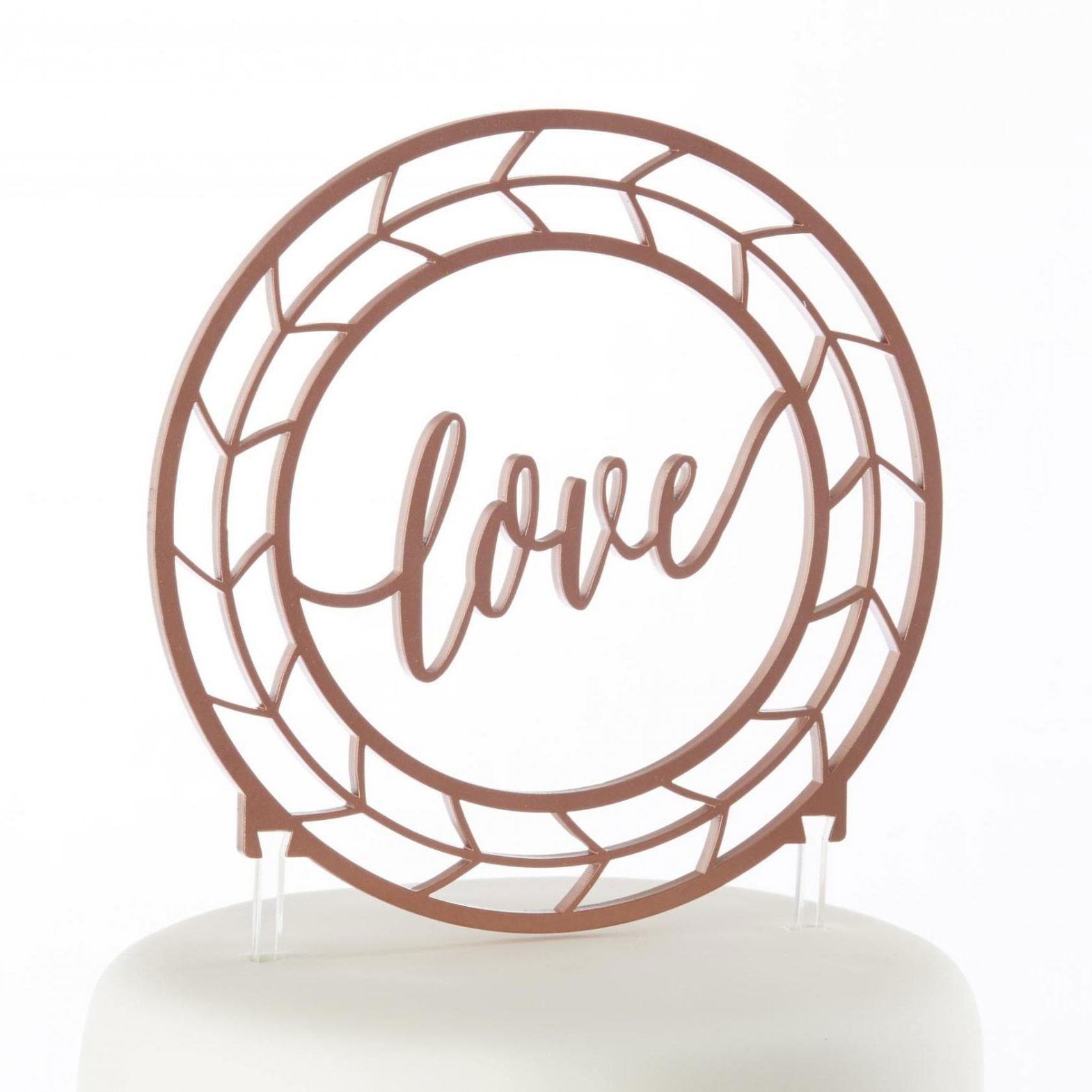 Copper Love Cake Topper Details
