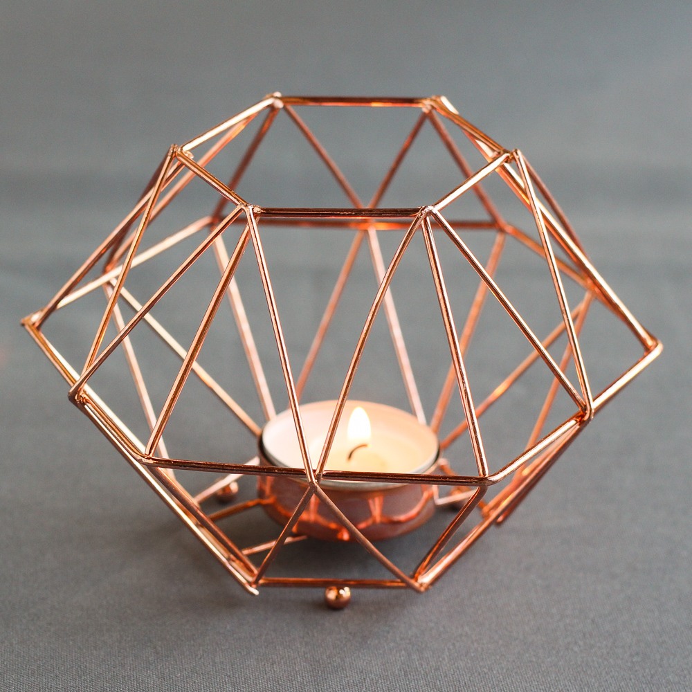 Copper Geo Tealight Holder