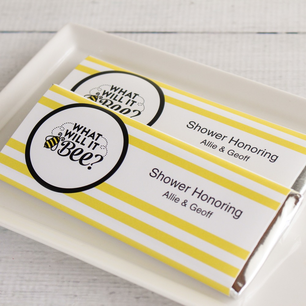 personalized bee reveal chocolate bar