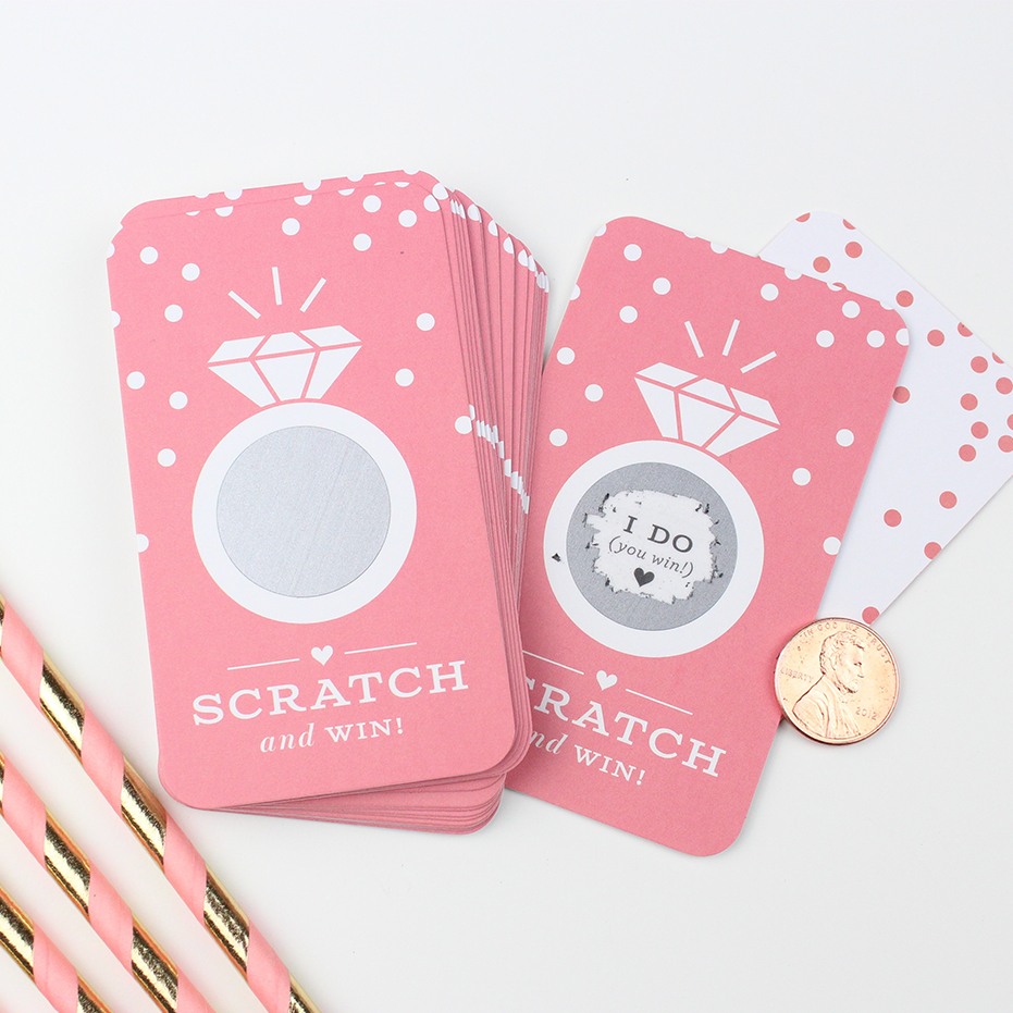 blush pink ring scratch cards game