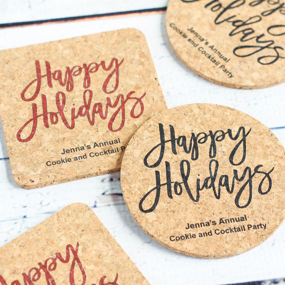 Personalized Party Cork Coasters