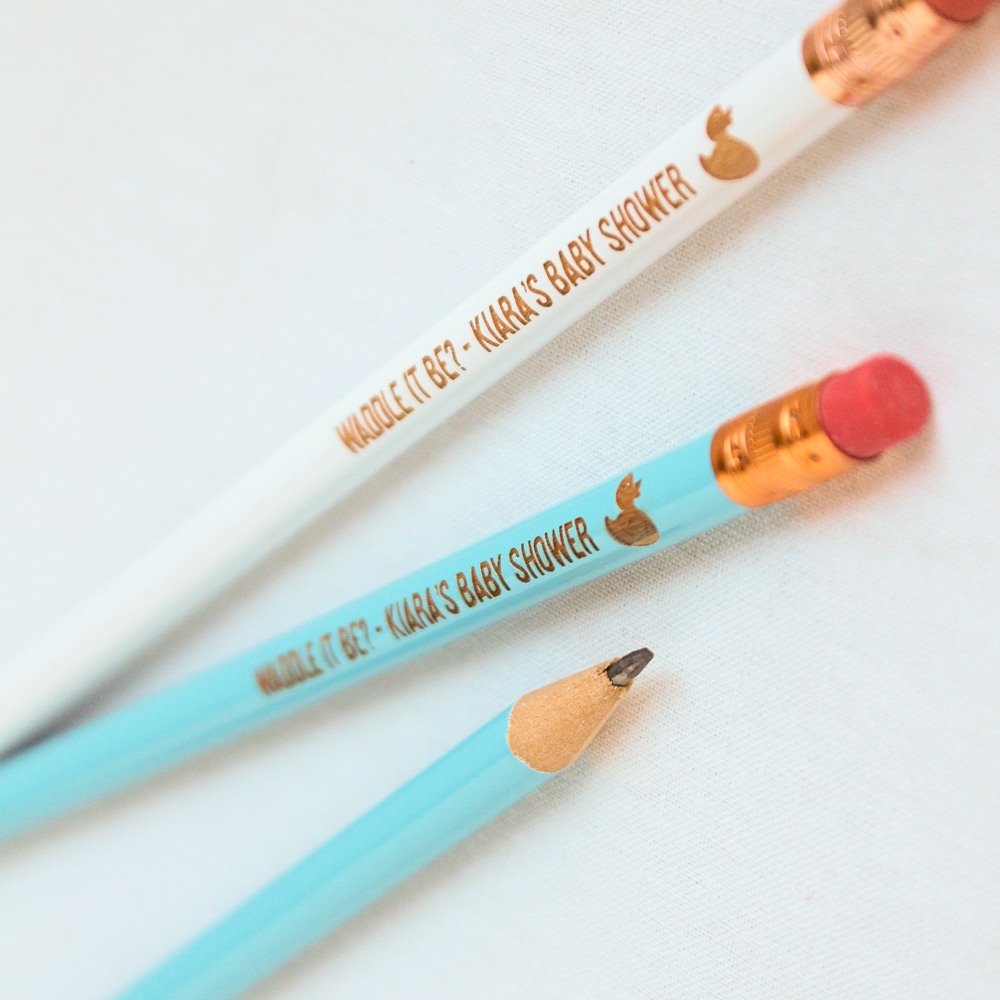 Personalized Duck Baby Shower Pencils