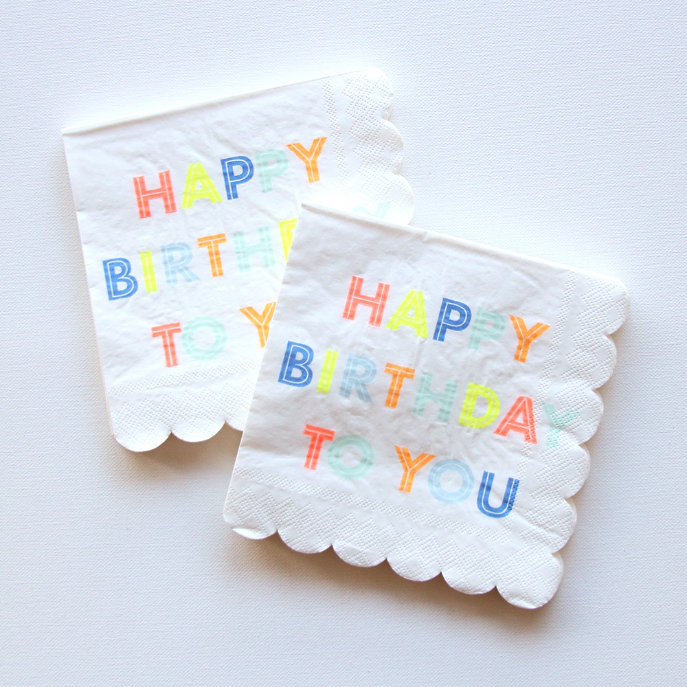 Neon Birthday Party Napkins 9560