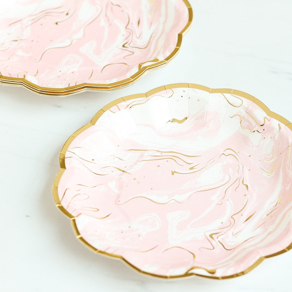 Pink Marble Plates 9567