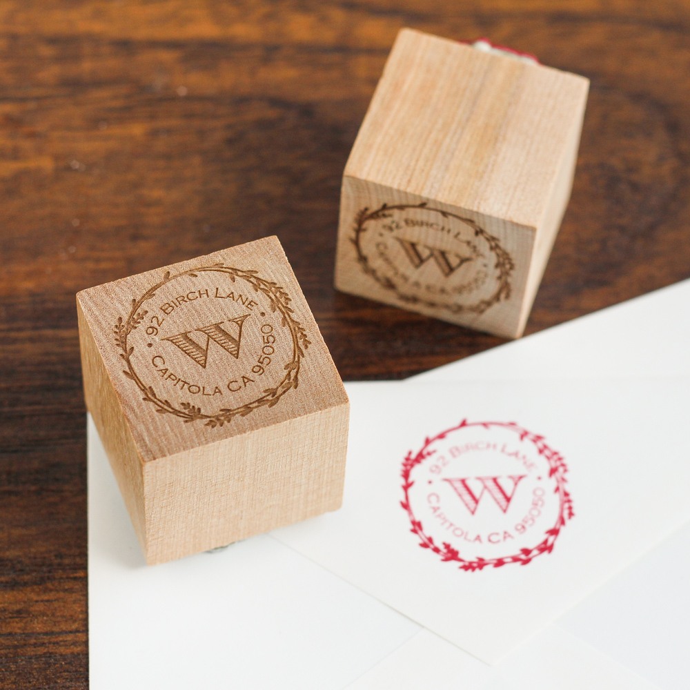 Personalized Wood Cube Stamp 8570