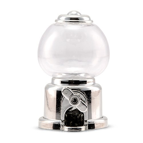 Mini Silver Metallic Gumball Machine Favor