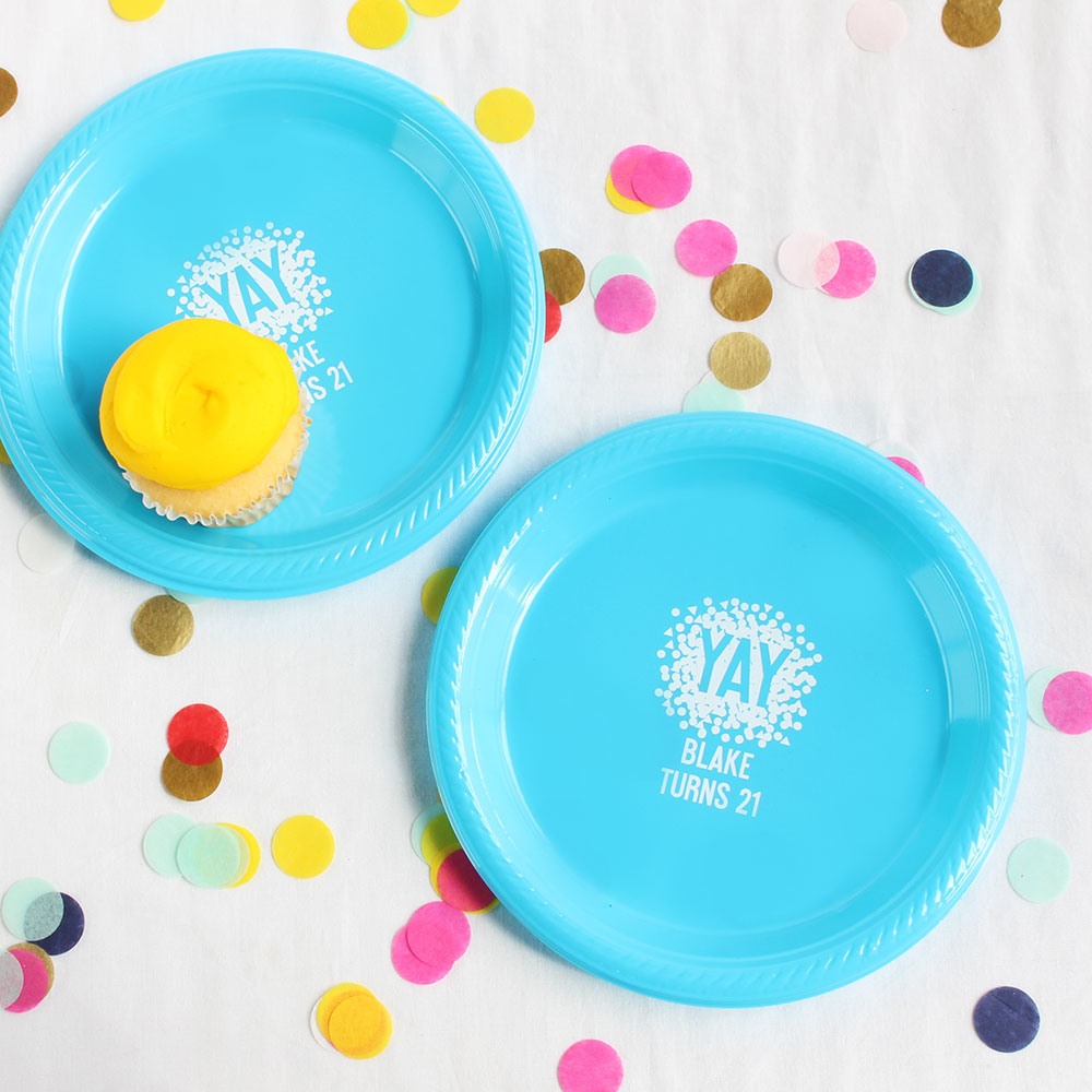 Personalized Round Birthday Plastic Plates 2785