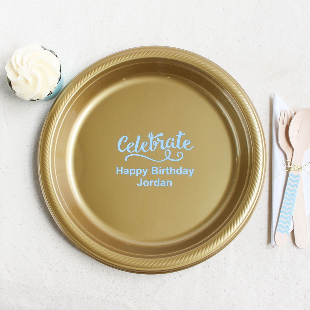 Personalized Round Birthday Plastic Plates 2785
