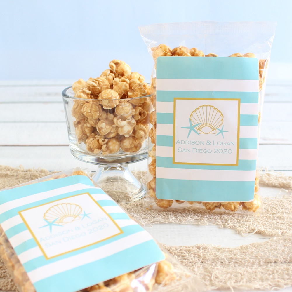 Personalized Seashell Caramel Corn