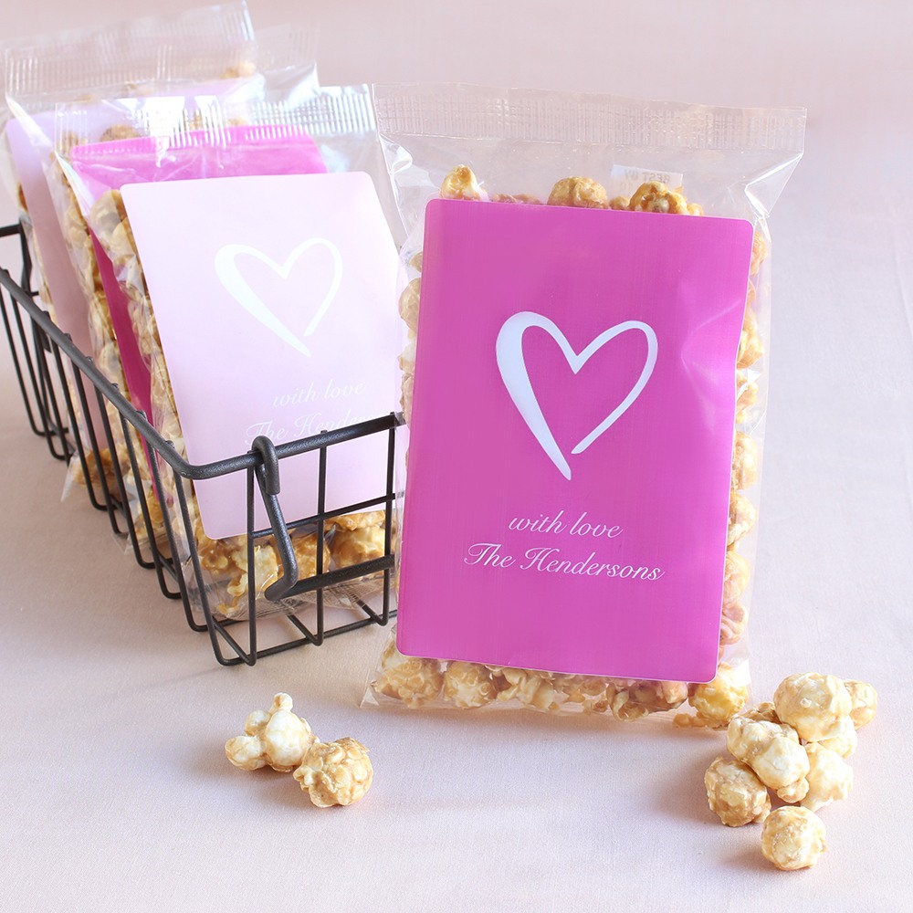 Personalized Heart Caramel Corn
