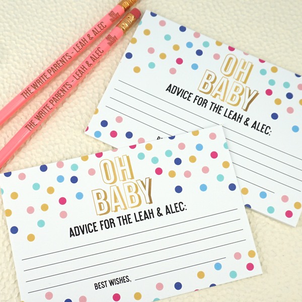 Personalized Baby Shower Advice Cards