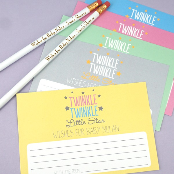 Personalized Twinkle Baby Shower Advice Cards