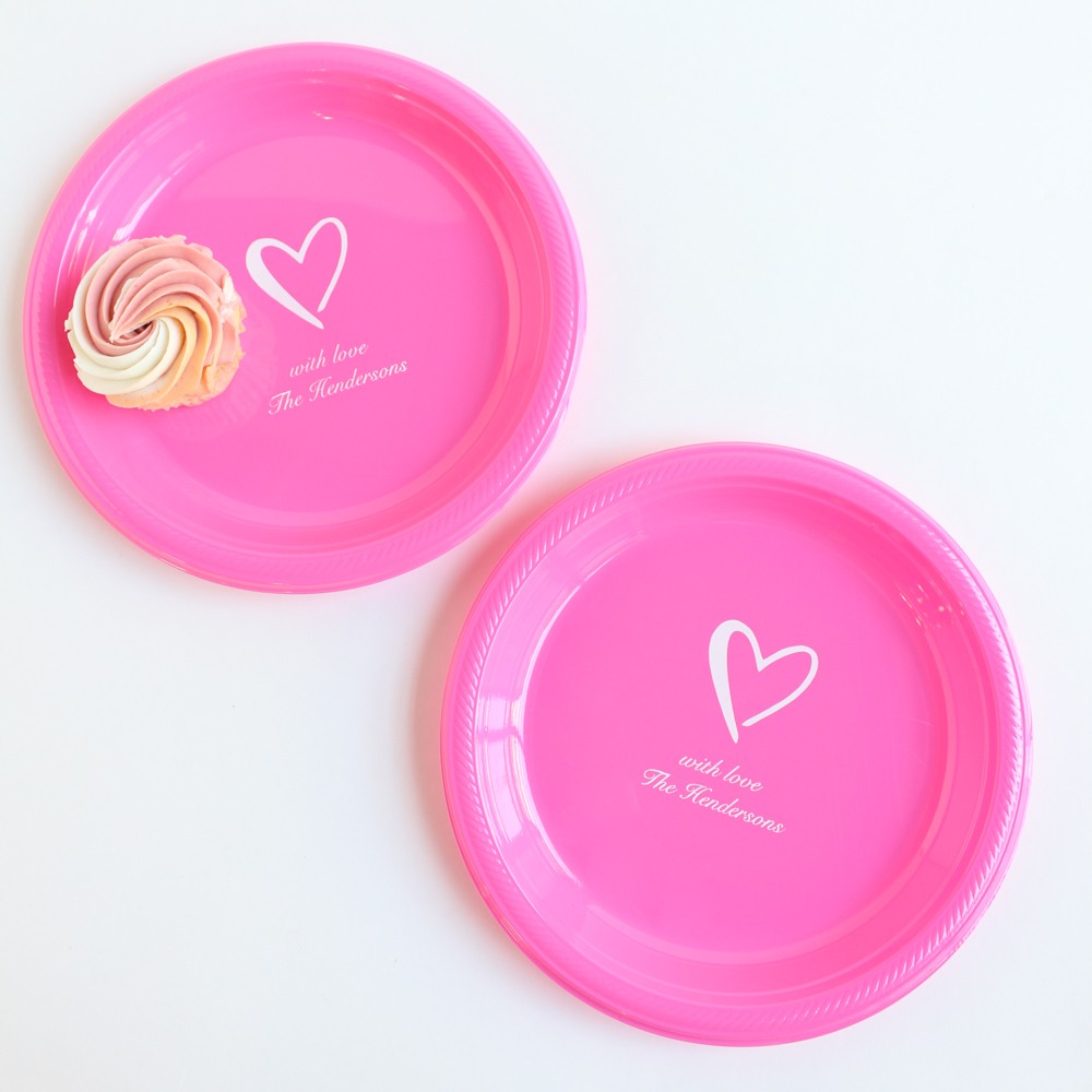 Personalized Round Wedding Plastic Plates 2776
