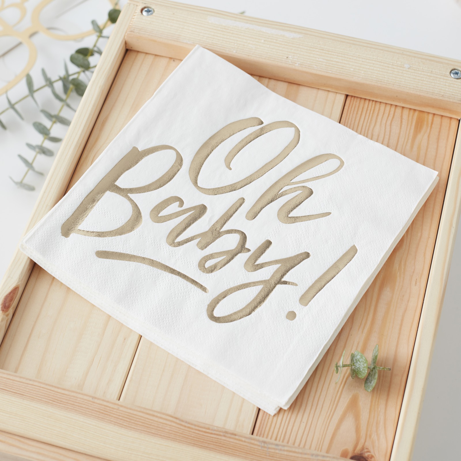 Oh Baby Gold Foil Napkins 10471