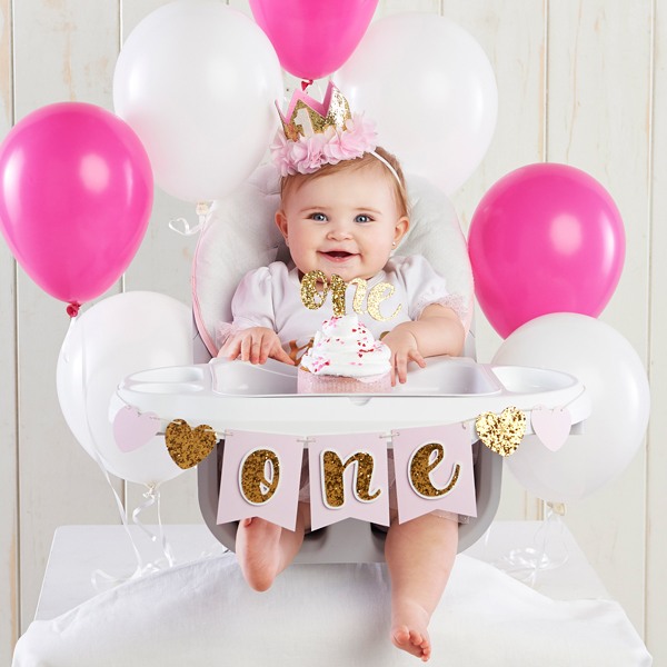 Gold Glitter 1st Birthday Decor Kit