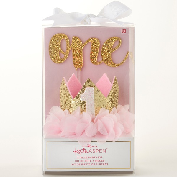 Gold Glitter 1st Birthday Decor Kit- Packaging