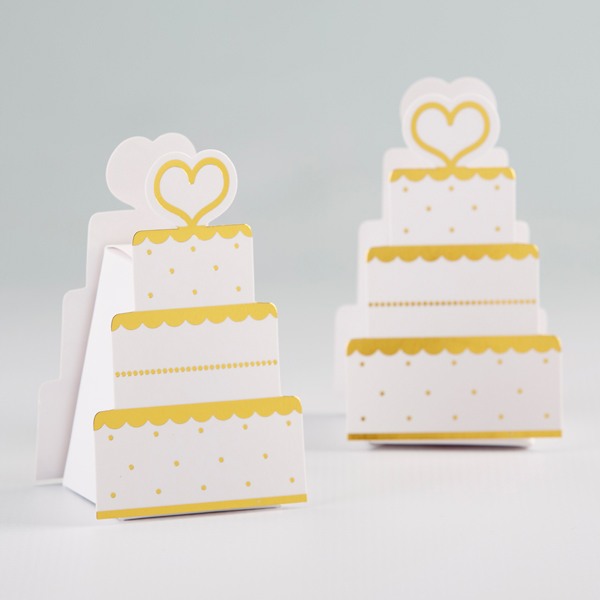 Gold Wedding Cake Favor Box 10699