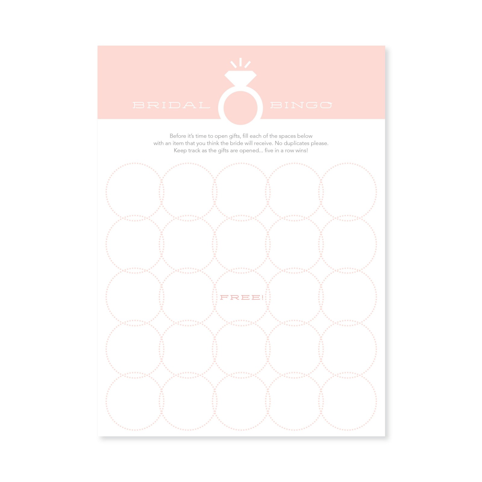 Bridal Bingo Games 10842