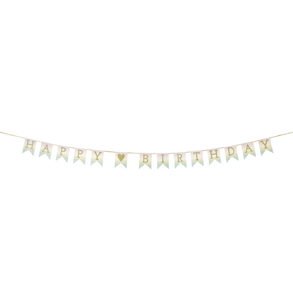 Pastel Ombre Happy Birthday Garland 10876