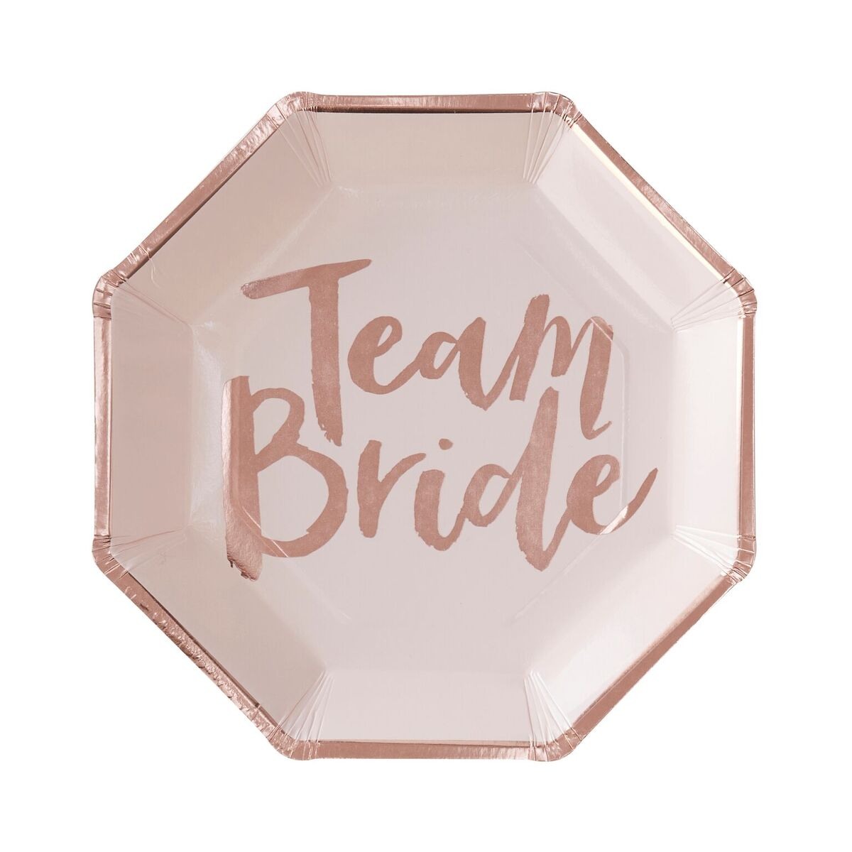 Rose Gold Foiled Team Bride Paper Plates 10941