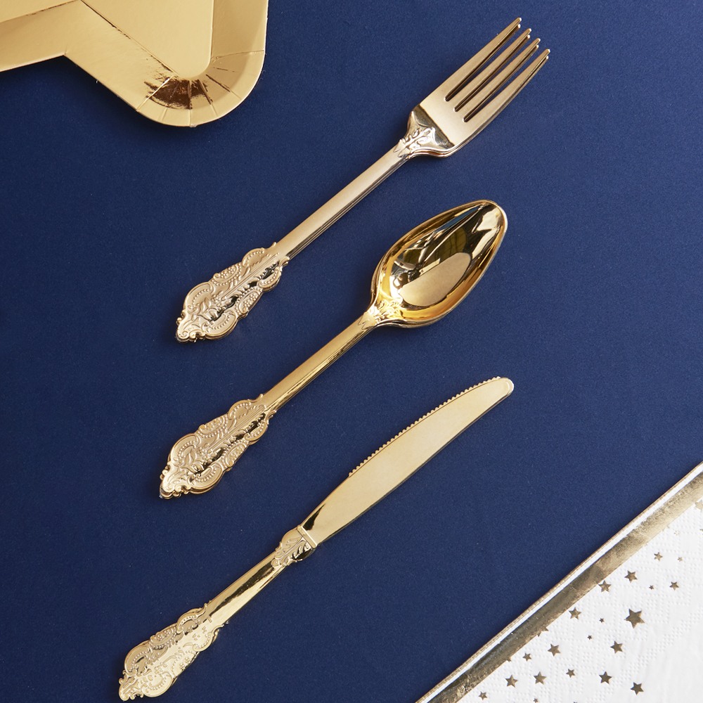 Gold Plastic Cutlery