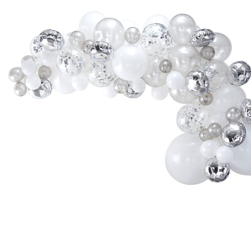 Silver Balloon Arch Kit