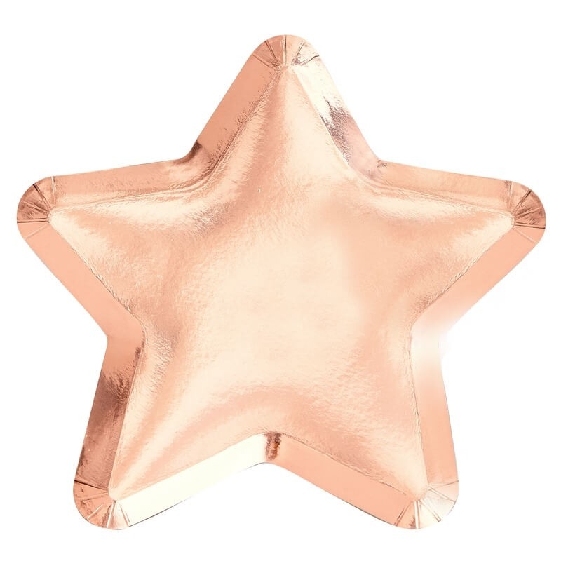Rose Gold Star Shaped Paper Plates 2