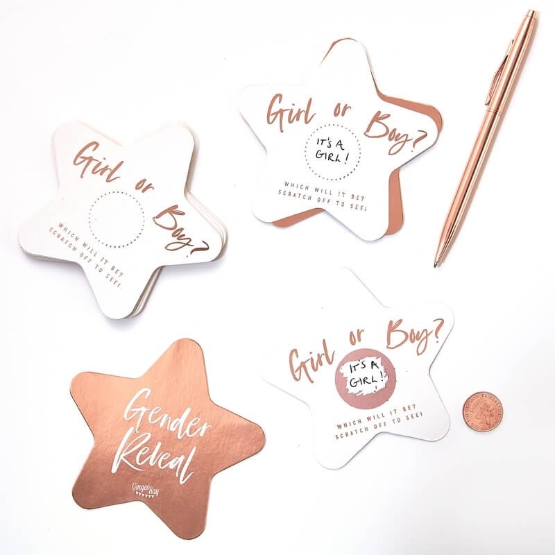 Star Shaped Gender Reveal Scratch Cards 11256