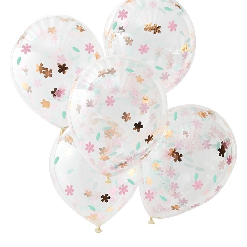 Floral Confetti Filled Balloons