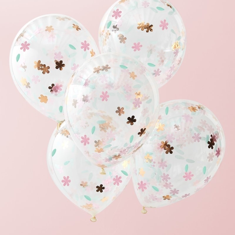 Floral Confetti Filled Balloons 11271