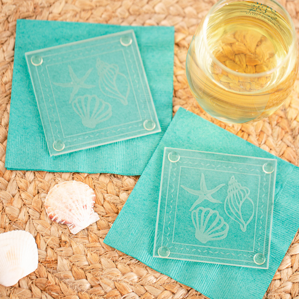 Seashell Glass Coaster Favors 11274