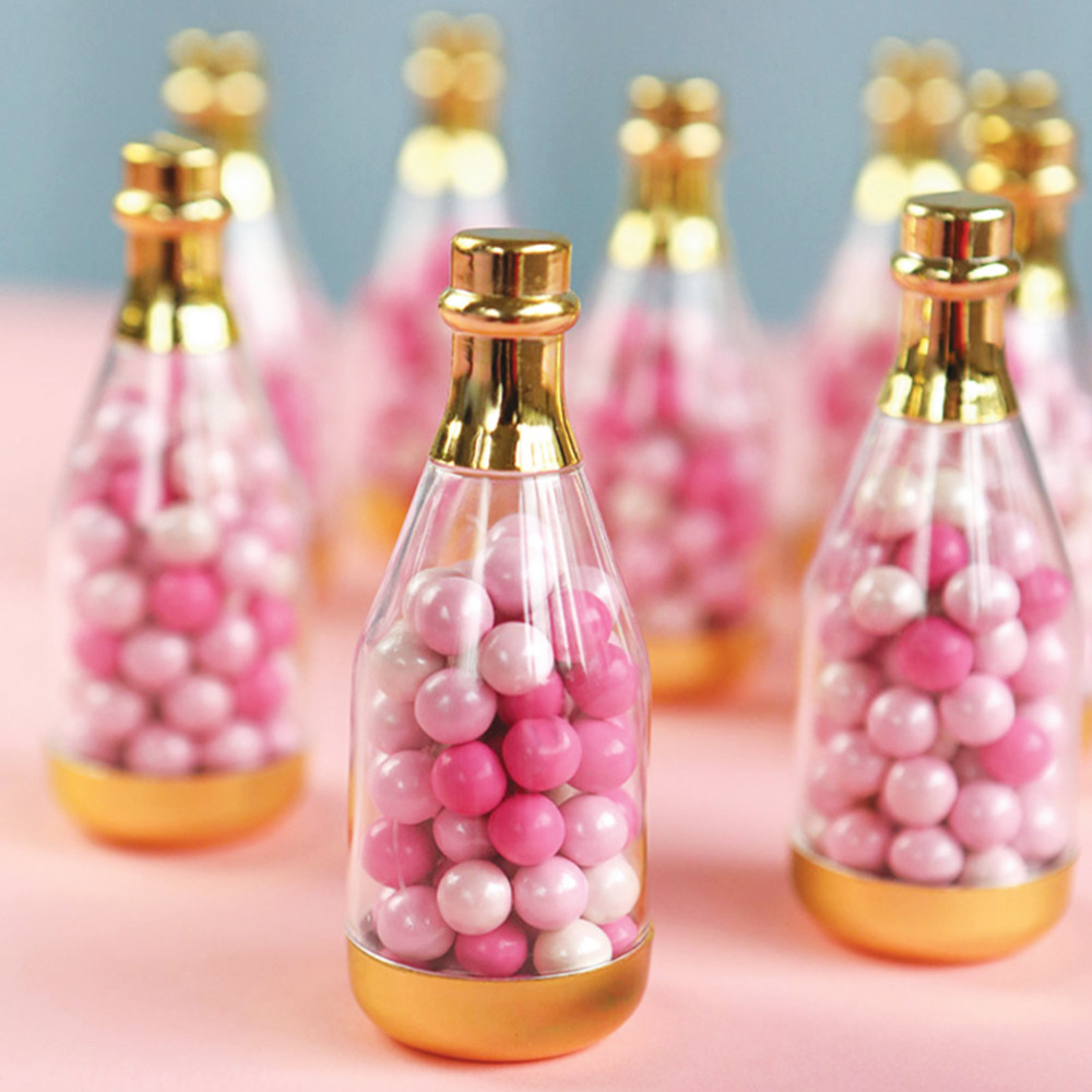 Champagne Bottle Favor Container gold