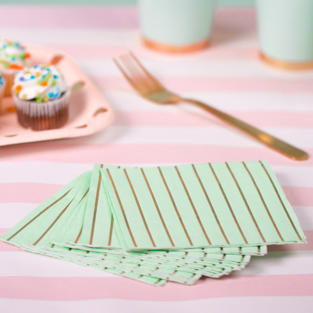 Pastel Stripe Cocktail Napkins 11485