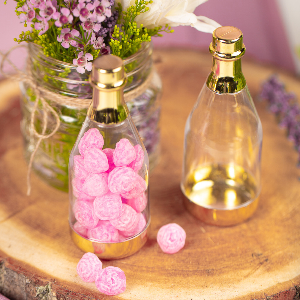 Champagne Bottle Favor Container Baby in Bloom