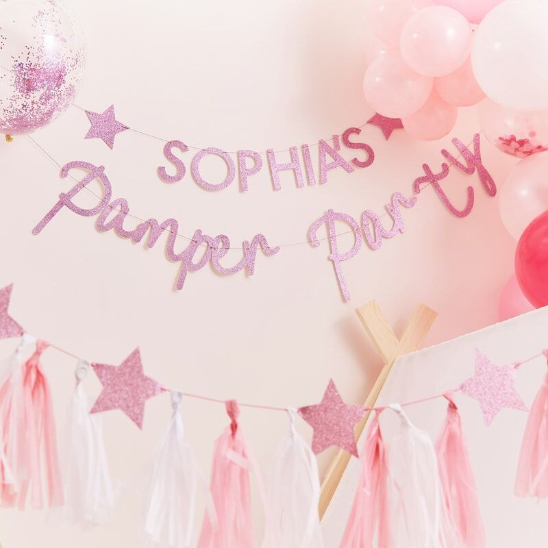 Pink Glitter Pamper Party Bunting 11932