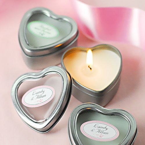 Mini Vanilla Heart Candle Tins