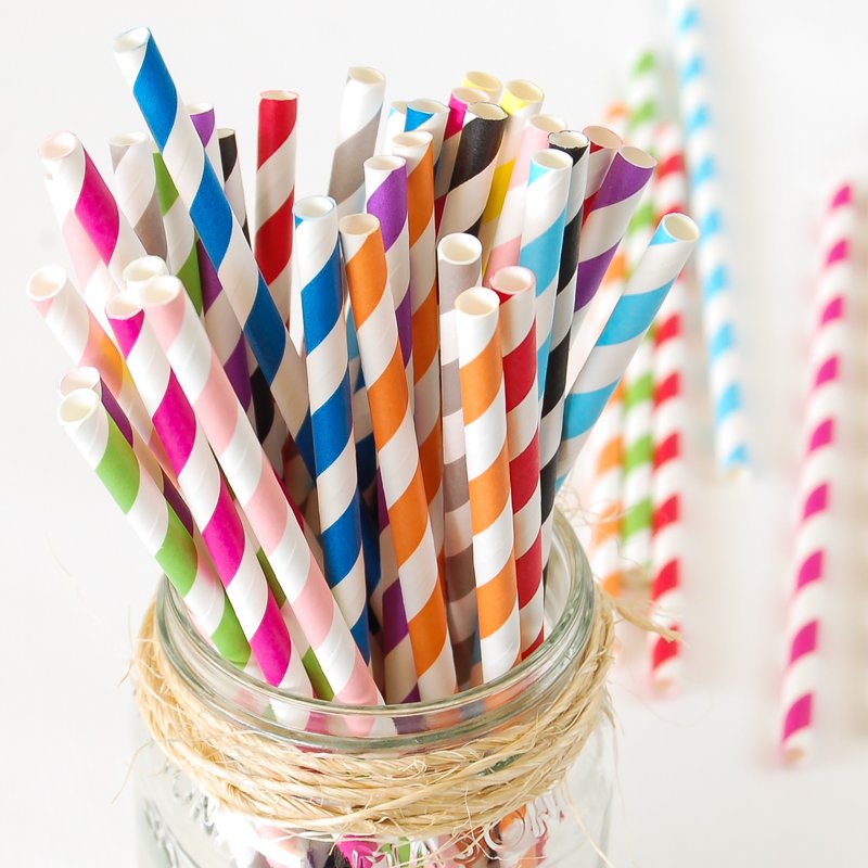 Striped Paper Straws