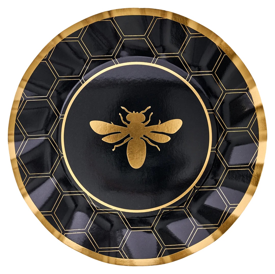 Honeybee Wavy Paper Dinner Plate 13221