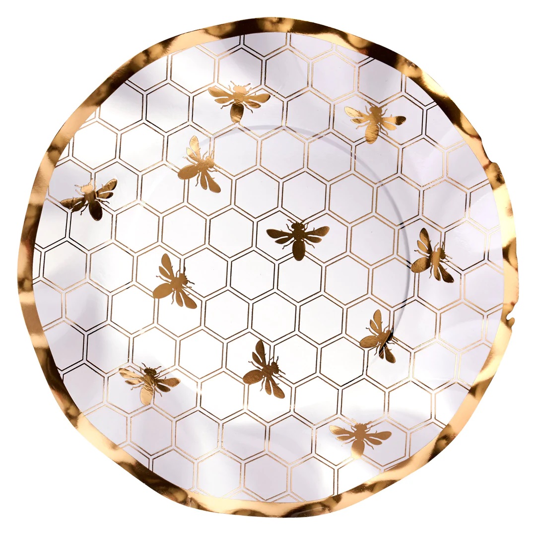 Honeybee Wavy Paper Salad Plate 13222