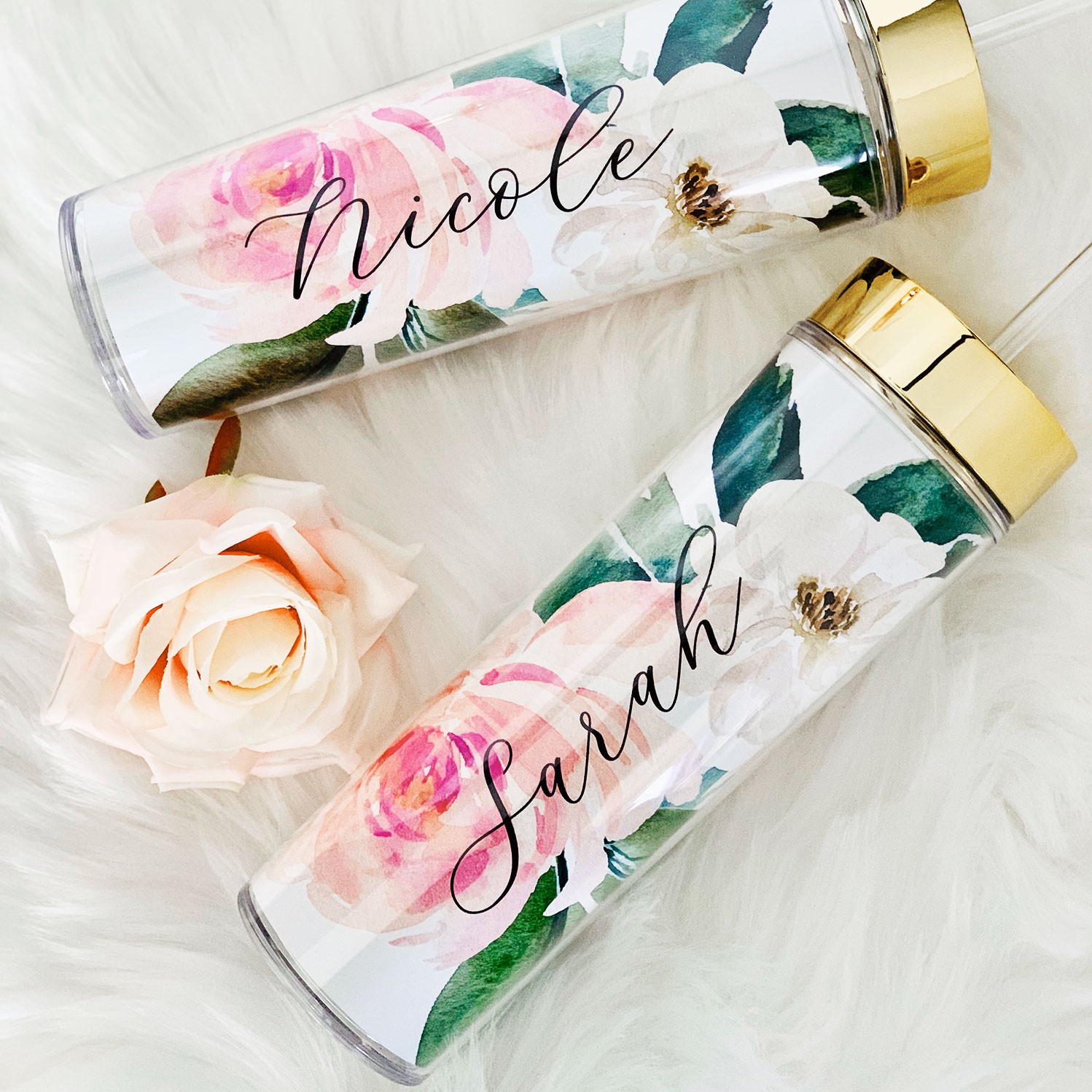 Personalized Spring Rose Tumbler 12649