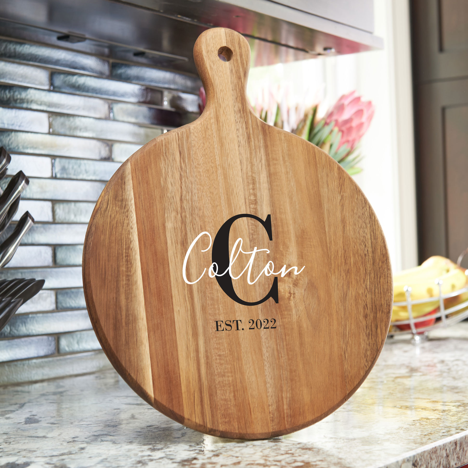 Personalized Acacia Cutting Board  UVxxx1