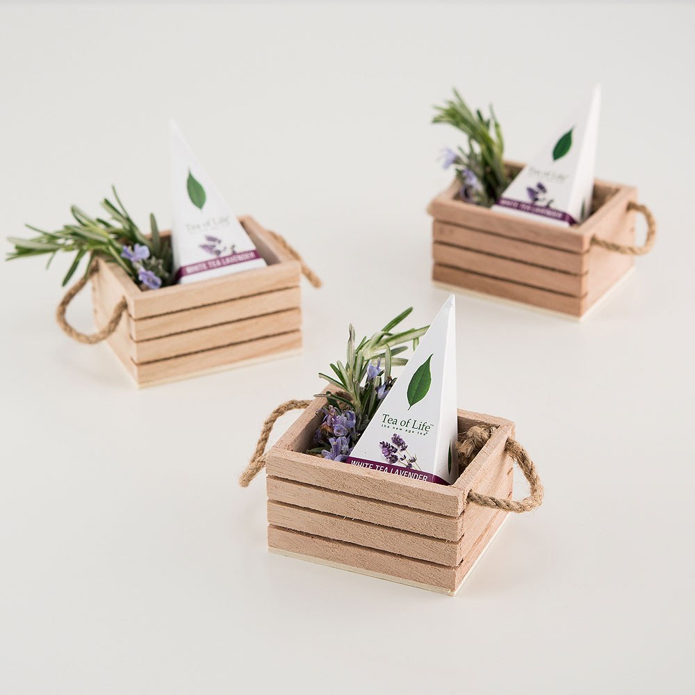 Mini Wooden Crate with Jute Handles (package of 4) 12795