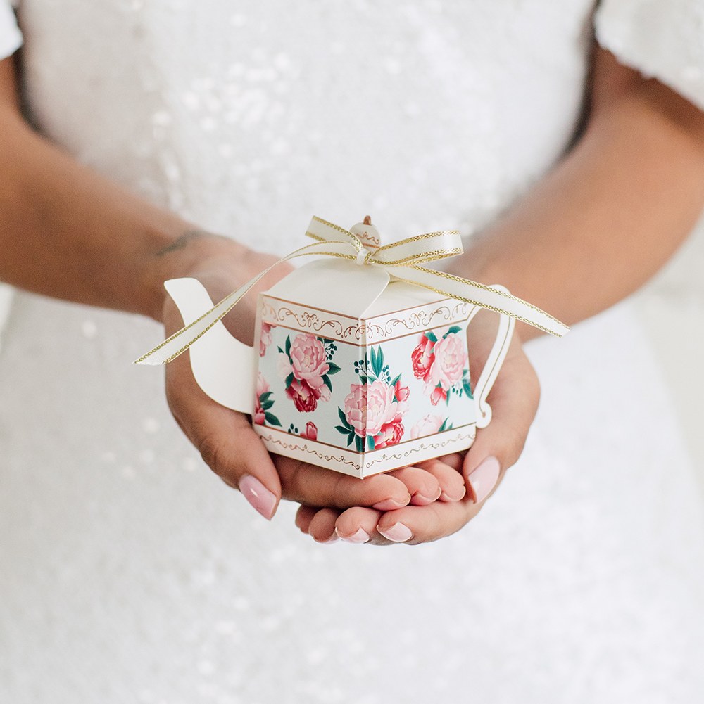 Floral Bloom Teapot Favor Boxes  13123