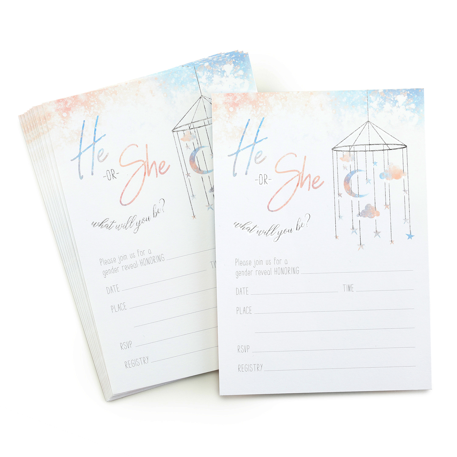 Moon and Stars Baby Shower Invitations 13190
