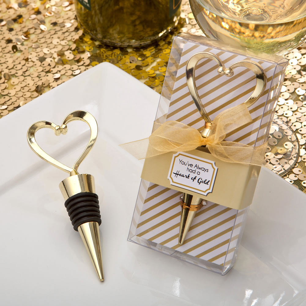 Gold Heart Bottle Stopper 9801