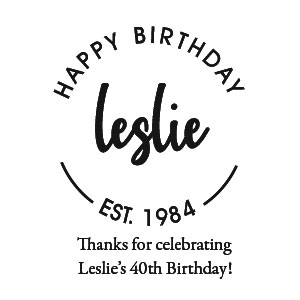 Happy Birthday Est. with Text